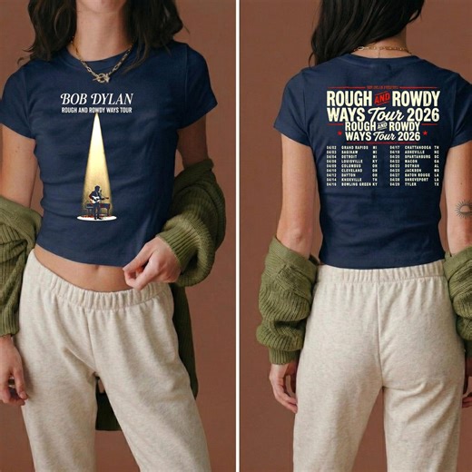 Bob Dylan Rough and Rowdy Ways Tour 2026 T-Shirt, Vintage Folk Rock Fan Gift, Spotlight Graphic Tee, 2026 Concert Merch