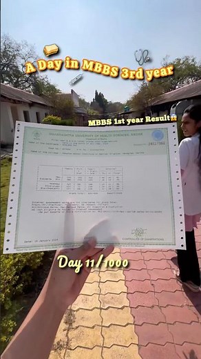 Day 11/1000| I got my *MBBS 1st year Result* ⁉️😱#minivlog #mbbs #shorts