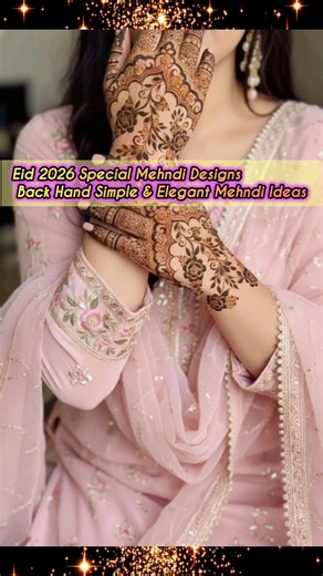 Eid 2026 Special Mehndi Designs | Back Hand Simple & Elegant Mehndi Ideas 🌙 #eidrelease #shamidrees