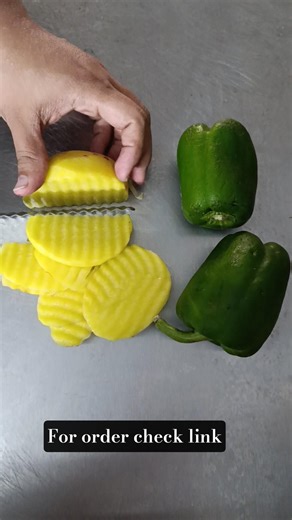 Crinkle Fries Cutter Knife with Handle Potato Slicer – Stainless Steel Crinkle Knife. Knife Wavy Cut