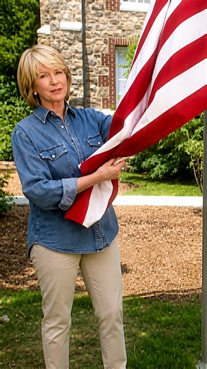 Martha shows how to properly fold the American flag