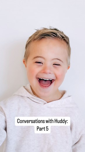 Melanie Droubay (@ourhuddybuddy) on Instagram: "This was the cutest conversation I had with Huddy yesterday. I can’t get over his sweet voice right now. It’s my favorite. Did you notice that his favorite letter, number, and color are all the first ones? 🥹 And how about the way he tries to get a bite of yogurt in before he answers? 😂😂😂 Love him so much! #downsyndrome #nothingdownaboutit #downsyndromelove #trisomy21 #lovedoesntcountchromosomes #downrightperfect #dif
