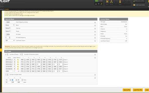 Betaflight 4.1 设置RUSH TANK图传表