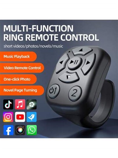 Multifunctional Phone Ring Remote Control, Wireless Presentation Clicker, Compatible With Tablet, Android, Rechargeable, Page Turning | SHEIN