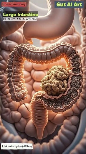 Constipation and Constipated Stool through the Large Intestine Animation | Gut AI Art | 33