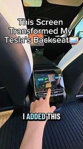 This rear screen completely transformed the backseat of my Tesla Model Y📺#tesla #ev #screen #cartok