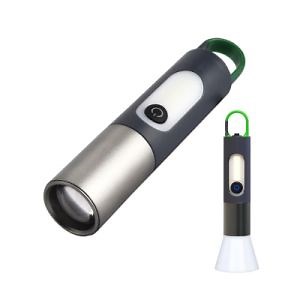 [Hot Item] Mini Torches Outdoor Camping Tactical Flashlight Waterproof Glare Tent Light Dimmable Metal Lamp