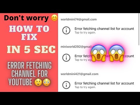 Error Fetching channel list for account! How to fix?? With solution just 5 sec!