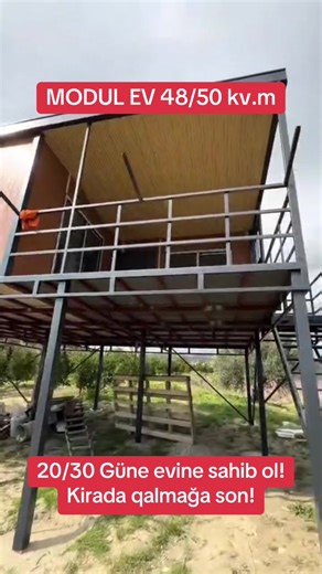 AZƏRBAYCANDA YENİLİK! 🔥 Mobil Evlər (12–80 kv.m) 1–2 ay ərzində hazır olan 1–2 mərtəbəli, 1–4 otaqlı modern mobil evlər 🏡 ❗ Fundament tələb etmir ❗ Çıxarış və əlavə sənəd lazım deyil ❗ İstənilən bölgəyə çatdırılma var Üstünlüklərimiz: ✅ 10×10 dəmir profil karkas (3 mm) ✅ Yanmaz daş yunu izolyasiya ✅ OSB dam paneli ✅ PVC ikiqat şüşəli pəncərələr ✅ Keyfiyyətli elektrik və daxili örtük 💬 Qiymət və layihələr üçün şərh yazın və ya DM-ə yazın. #zabrat #modulev #evlayihesi #keşfet #kesfetbeniöneçıka