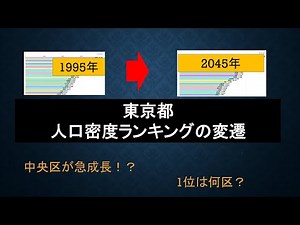 【中央区が急成長する】東京都の人口密度ランキングの変遷と予測