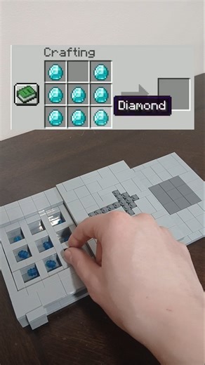 Crafting A Diamond Chestplate From Minecraft Out Of Lego #lego #minecraft #legominecraft #shorts