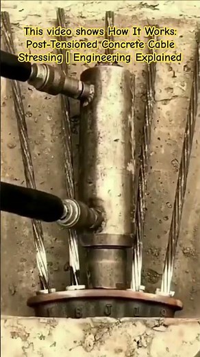 Post-Tensioned Concrete Cable Stressing #CivilEngineering #PostTension #ConcreteConstruction