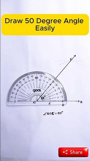 Draw 50° Angles Easily #shorts #geometry #angleconstruction