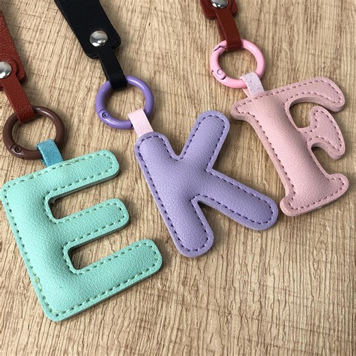 Leather Letter Keychain Initial Keyring, Alphabet Bag Charm, Gift for Her or Him Gift for Friends & Family Bag Decorations Bag Charm - Etsy