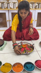 Decorate the aarti plate with flour - pooja thali decoration ideas #diy #decor #thali #poojathali #decoration #flour | Hetal's Art - Creation