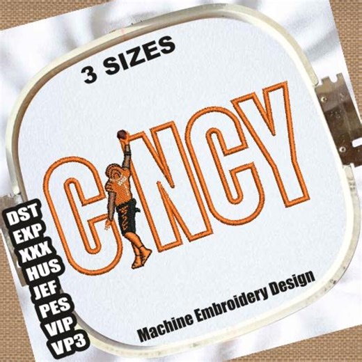 Cincy Football Outline Embroidery Design (instant Download) - Etsy