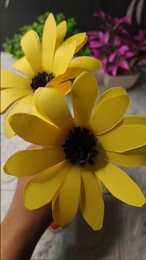 DIY Paper Flower Making | Easy Handmade Paper Flowers 🌼 | Paper Craft Idea# #handmade#artificial