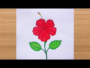 How to Draw Hibiscus - Step by Step || Drawing Tutorial || Easy Drawing