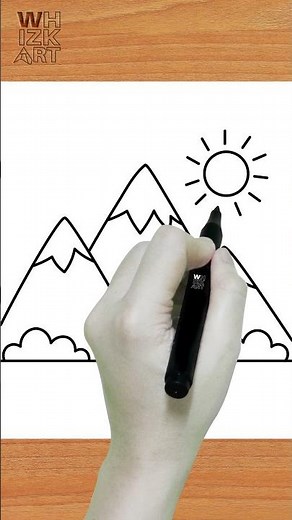 Easy Mountain Drawing for Homework 🏔️✨