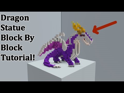 Minecraft: How To Build A Dragon Statue Tutorial!