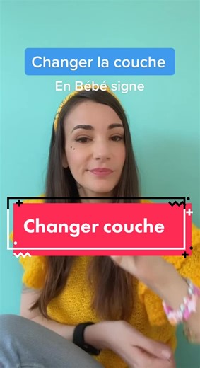 « Changer la couche » pour les bébés. ( c’est le signer CHANGER en langue des signes française ). Ce signe permet au bébé de demander a ce qu’on le change au lieu de pleurer ou crier pour se faire comprendre. Pour lui apprendre il suffit de signer et de dire le mot a l oral « changer la couche » avant le change. Bébé va ainsi apprendre et puis l’utiliser #bebesigne #signe #maman #parent #naissance #grossesse