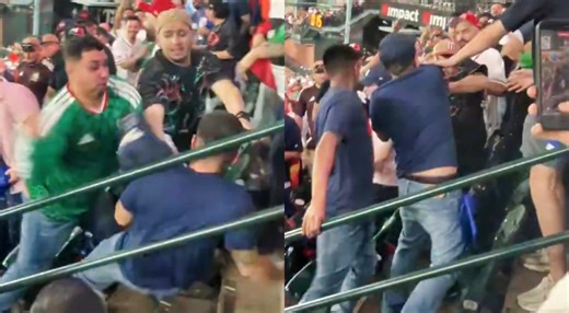 Crazy Brawl Broke Out Between USA & Mexican Fans During The World Baseball Classic In Houston, Good Samaritan Gets Punched For No Reason [VIDEO]