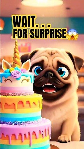 Why Did This Cute Pug Bring a Birthday Cake?🐶🎉 The Heartwarming Twist ✨#puppy #pug #cake #shorts