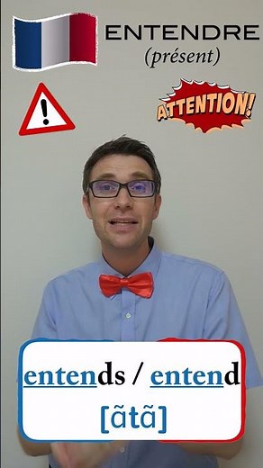 🇫🇷 How to conjugate ENTENDRE in the present tense in French - 20 days 20 useful verbs - Shorts