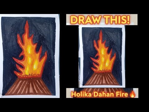 How to Draw Holika Dahan Scene | Choti Holi Special Drawing Tutorial