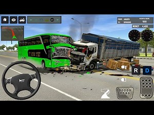 Indonesia Bus Simulator | Smooth Driving Skills Test! | Dangerous Accident 😱 ! Android gameplay 🎮