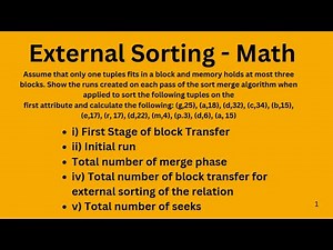 External Sorting Math DBMS-2 (Computer Science & Engineering )