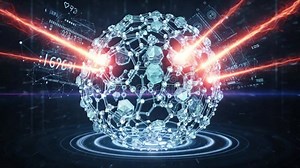 A High-tech Representation of a Molecular Structure with Energy Beams and Data Elements, Illustrating the Fusion of Science and Stock Footage - Video of network, processing: 403805460