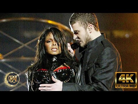 Janet Jackson & Justin Timberlake Superbowl 2004 incident in SLOW MOTION | REMASTERED in 4K