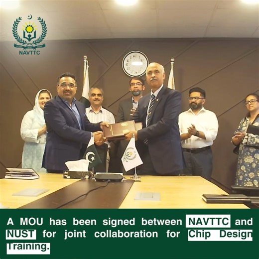 NAVTTC and National University of Sciences And Technology (NUST) inked an MOU for joint collaboration for Chip Design Training. Ministry of Federal Education and Professional Training Pakistan Prime Minister’s Youth Programme National University of Sciences And Technology (NUST) NUST Chip Design Centre #NAVTTC #NUST #collaboration #ChipDesign #training | National Vocational and Technical Training Commission (NAVTTC)