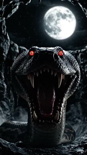 The Black Fire Python Emerges From The Cave 🔥🐍
