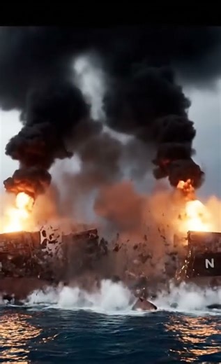 Witness Unimaginable Destruction: Massive Cargo Ship Explosion 💥 #ShipDisaster