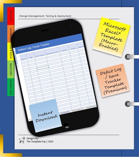 Defect Log / Issue Tracker Template | Project Management | QA Testing | Excel (Macro-Enabled) | User Guide, Completed Example & Dashboard - Etsy France