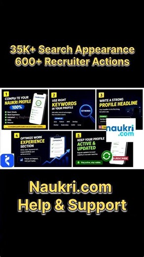 Increase Search Appearance and Recruiter Actions on Naukri.com #naukri #profile #optimization