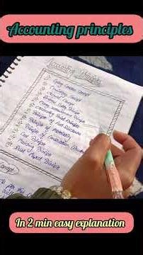 Accounting principles| Principles of Accounting