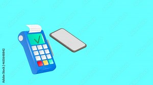 Payment terminal, a modern POS-bank payment device. A payment device with an NFC keyboard. Payment using a smartphone.