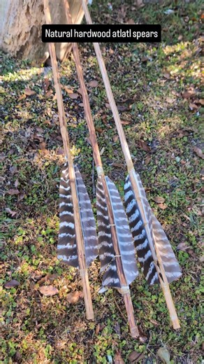 Ryan Gill on Instagram: "Many people understand the concept of the atlatl. Some are even pretty good at throwing one, especially the modern carbon or dowel-rod versions, or professionally built sets even like the HuntPrimitive RiverCane sets that we sell. However, it is extremely humbling to source your own natural hardwood shafts, straighten them, splice them, size them, drill them with a rock, fletch them, and develop not just one spear, but a set that all fly CLEAN, and of similar weight. The