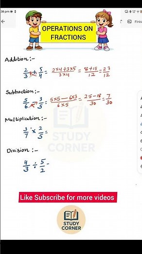 Fraction Operations Made Easy 😍 | Add Subtract Multiply Divide