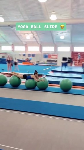 Make yoga ball sliding a sport asap 👀 (leahclapper5/IG) #slide #yogaball #funny #foryou #foryoupage