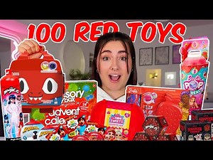 UNBOXING 100 *RED MYSTERY* TOYS!!😱🌶 *RARE FINDS*