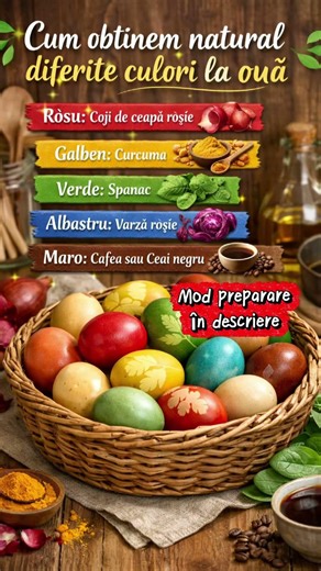 Cum corect vopsesc natural ouă de Paști #retetesimple #ouarosii #retetazilei #haisabucatarim