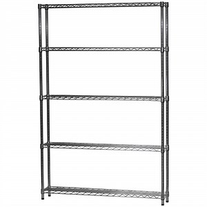 Shelving Inc. 8" d x 48" w x 72" h Chrome Wire Shelving with 5 Shelves