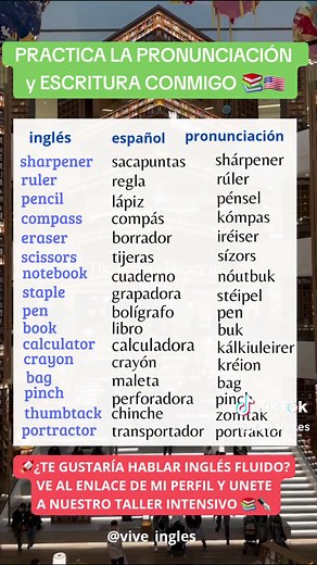 Aprende útiles escolares en inglés fácilmente