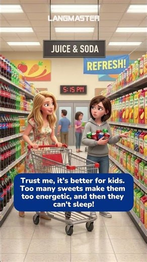 Easy English Listening: A Busy Mom Shopping For Juice #shortvideo #englishconversation