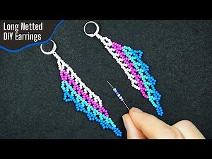 DIY Colorful Netted Beaded Earrings 🌟 Easy Step‑by‑Step 15-minutes Tutorial
