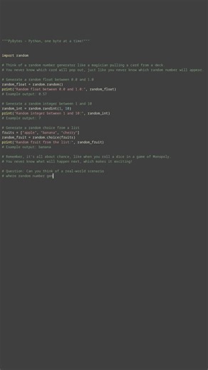 random number generation #python #showcase